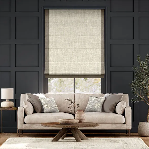 Wilton Natural Weave & Lanura Stone Roman Blind