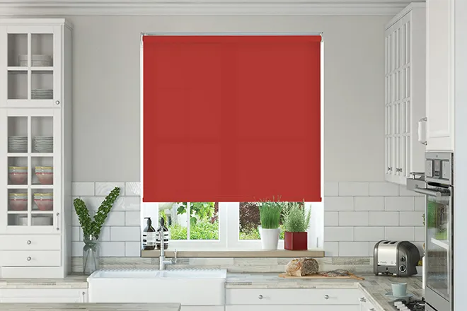 Oxford Safe+ Red - Fire Retardant & Moisture Resistant Roller Blind