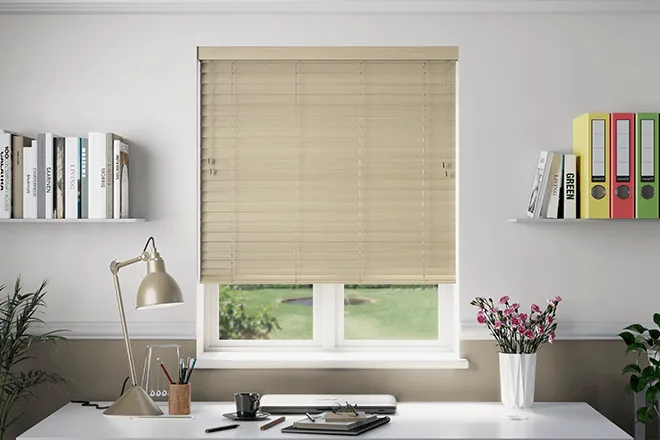 Morgan 50 Satin Oak - 50mm Slat Wooden Blind