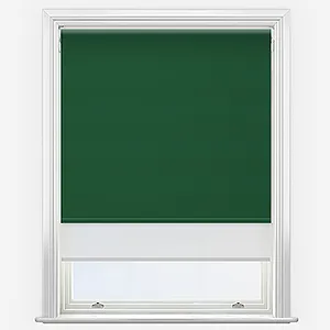 Supreme Blackout Forest Green & White Double Roller Blind