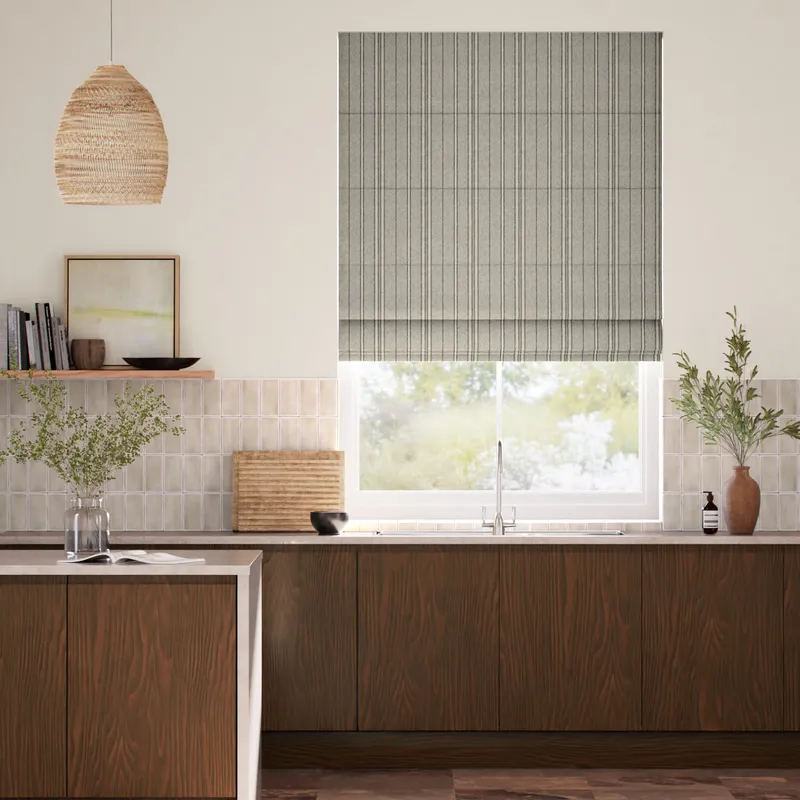 Taylor Slate Stripe Roman Blind