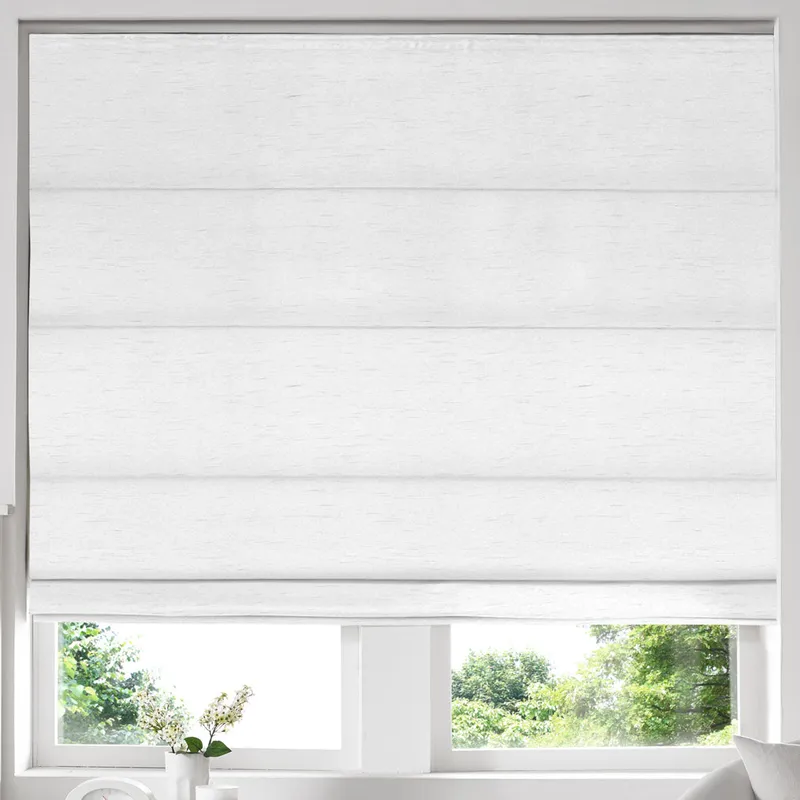 Iowa Silk Essence Made To Measure Roman Blind White
