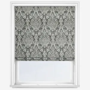 Classic Damask Charcoal Roman Blind
