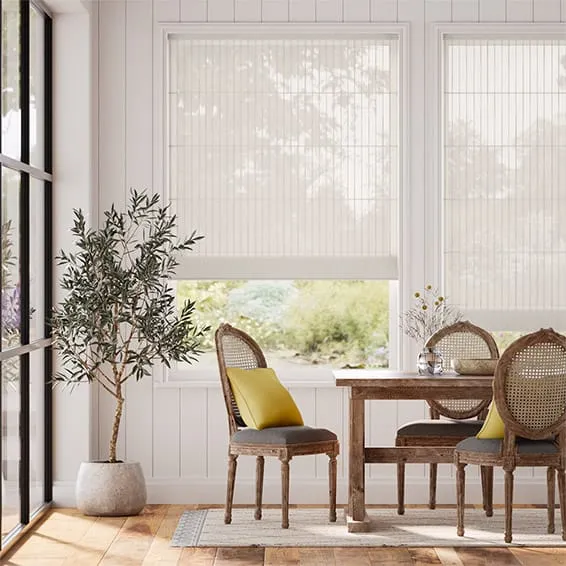 Leone Embroideredvoile Cream Roman Blind