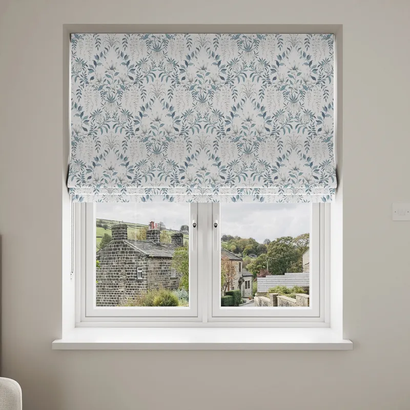 Laura Ashley Parterre Off White/seaspray Blinds Uk