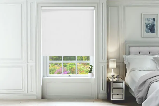 Americana White - Woven Blackout Roller Blind