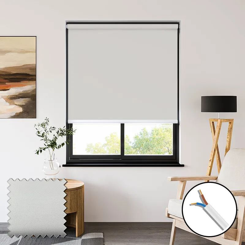 Pvc Blackout Light Grey 230vac Electric Roller Blinds