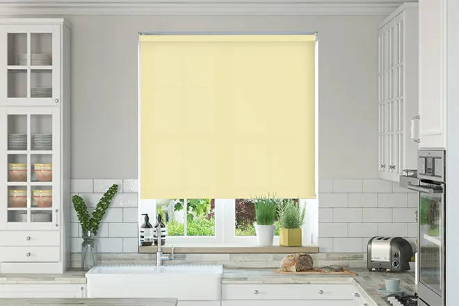 Oxford Safe+ Lemon - Fire Retardant & Moisture Resistant Roller Blind