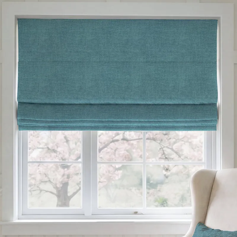 Ante Decor Chelsea Chenille Made To Measure Roman Blind Ocean