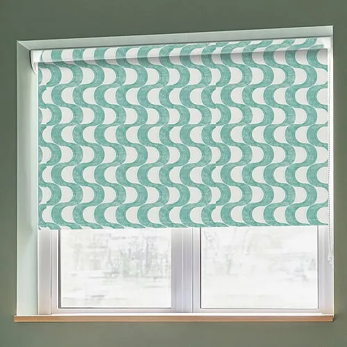 Wave Teal Grip Fit Roller Blinds