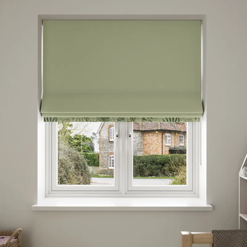 Sara Miller Palm Garden Border Soft Olive Blinds Uk