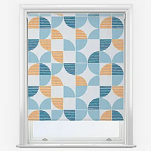 Sonova Studio Kolken Tangerine Blue Roller Blind