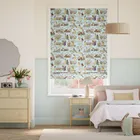 Snow White Sky Blue Roman Blind