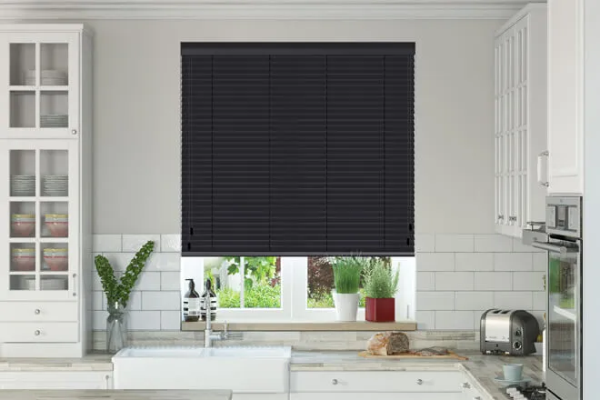 Charisma Black - Faux Wood Blind