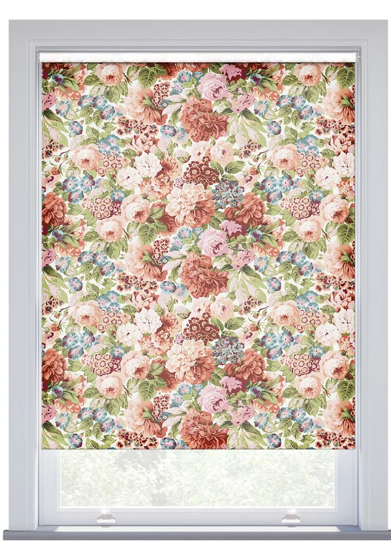Jl X Sanderson Rose & Peony Alum/peach Putty Roller Blind