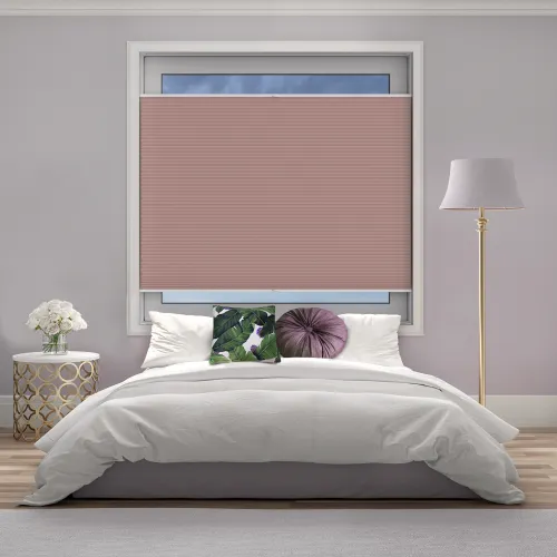 Tensioned Dovestone Blackout Orchid Honeycomb Pleated Blind