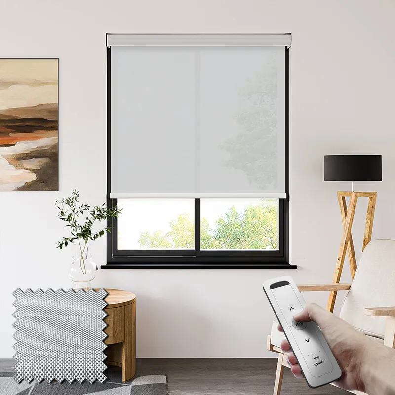 Filtra 3% Grey-white Somfy Battery Powered Roller Blinds
