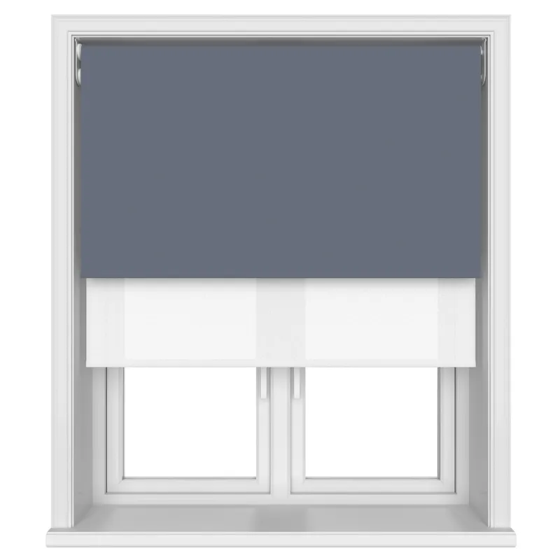 Bella Midnight Motorised Double Roller Blind Blinds Uk