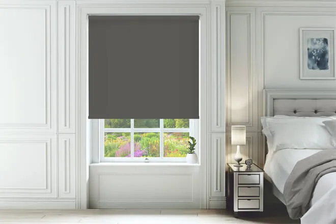 Alpha Blackout Flint Grey - Fire Retardant Moisture Resistant Blackout Roller Blind
