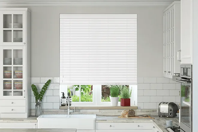 Charisma White Gloss - Faux Wood Blind