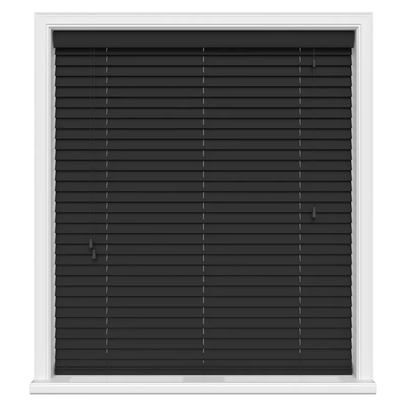 Satin Black Real Wood Uk - Wooden Blinds
