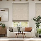 Pure Linen & Cayenne Trimmed Roman Blind