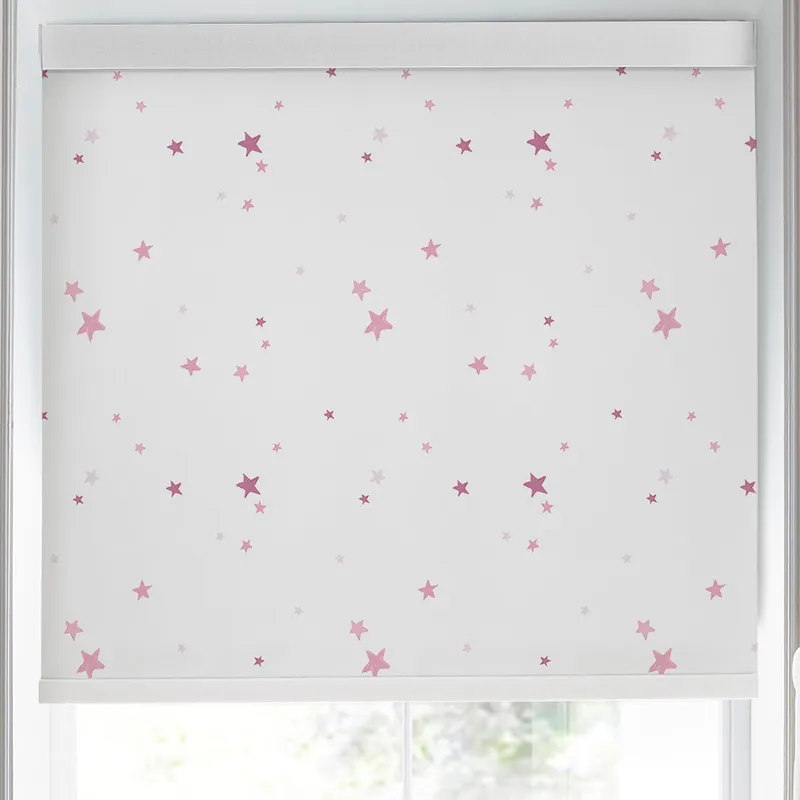 Laura Ashley Painterly Stars Made To Measure Blackout Roller Blind Pink