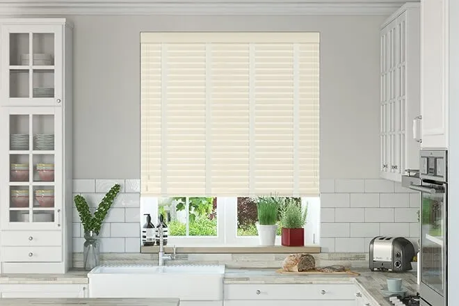 Charisma Ivory - Faux Wood Blind Chalk Tape