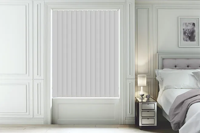 Hannah Light Grey - Moisture Resistant Blackout Vertical Blind
