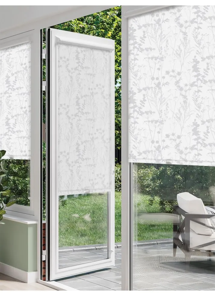 Meadow Leaf Pale Grey Perfect Fit Roller Blind