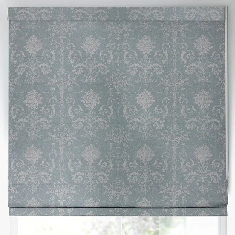 Laura Ashley Josette Woven Made To Measure Roman Blind Pale Seaspray
