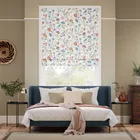 Songbird Pom-pom Blue & Red Roman Blind