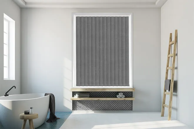 Libby Grey - Waterproof Blackout Vertical Blind