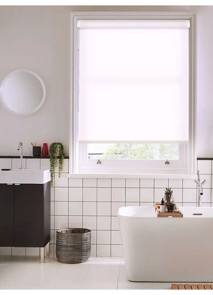 Carnation White Daylight Grip Fit® No Drill Roller Blind