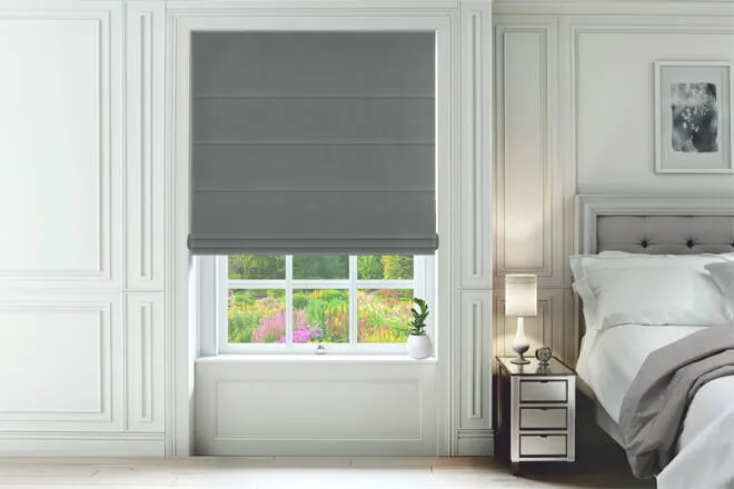 Linosa Grey - Velour Roman Blind