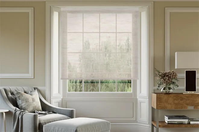 Tralee Ivory - Woven Sheer Voile Roller Blind