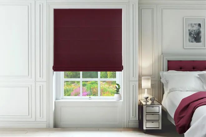 Linosa Berry - Velour Roman Blind