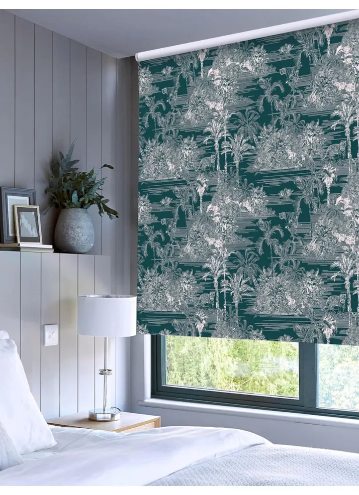 Tropical Toile Teal Roller Blind By Boon &Amp; Blake
