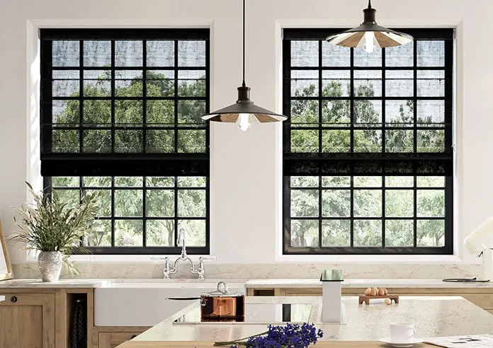 Brescia Voile Raven Black - Roman Blind