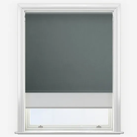 Double Roller Fusion Blackout Anthracite Grey & Grey Double Roller Blind