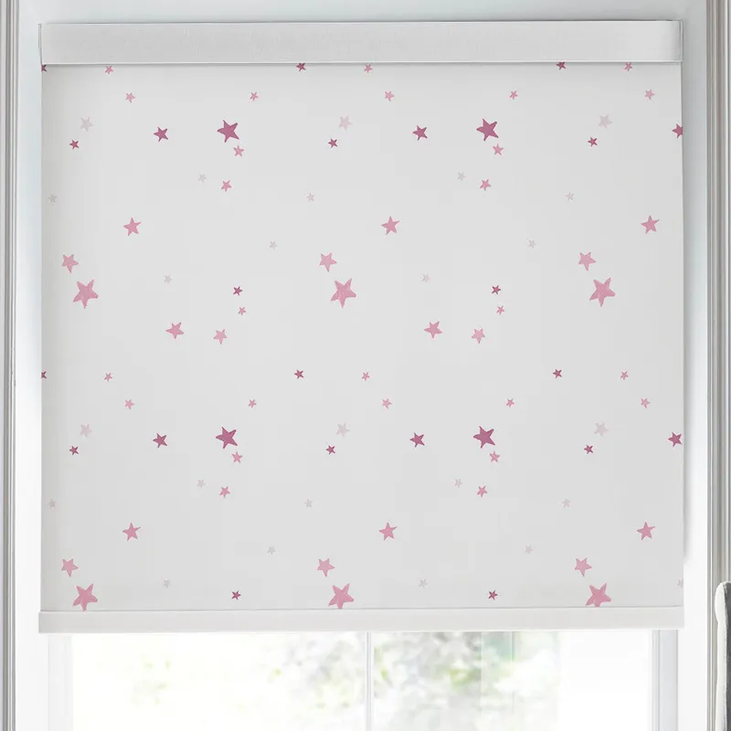 Laura Ashley Painterly Stars Translucent Made To Measure Roller Blind Pink