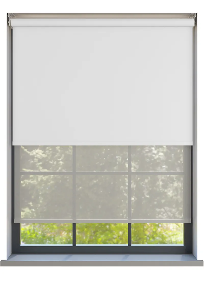 Amor Snowfall With Haze Soft Grey Double Roller Blind