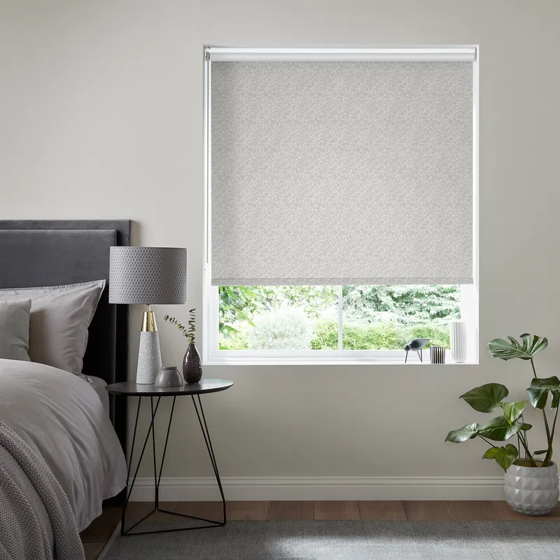 Insta Fit No Drill Zinnia Blackout Grey Roller Blinds - Fit In 30 Secs