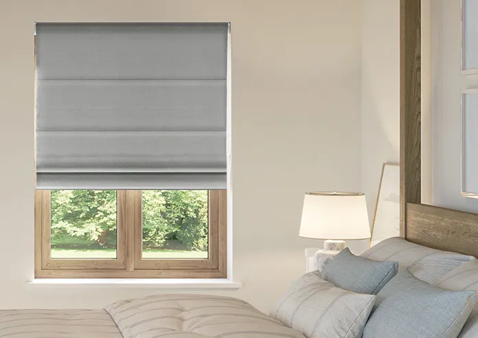 Roslin (Blackout) Lunar Grey - Roman Blind