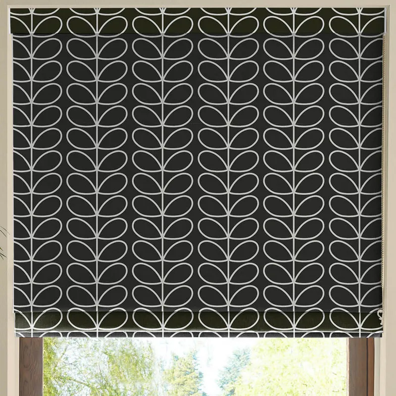 Orla Kiely Linear Stem Made To Measure Roman Blind Liquorice