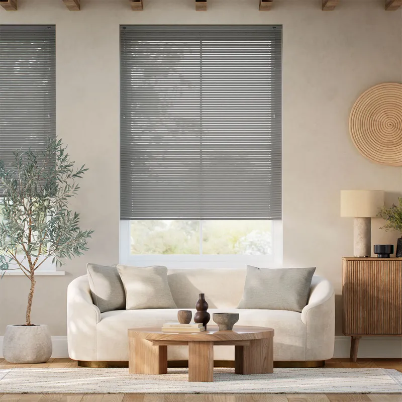 Oscar Matte Anchor Grey L-shaped Venetian Blind - 25mm Slat