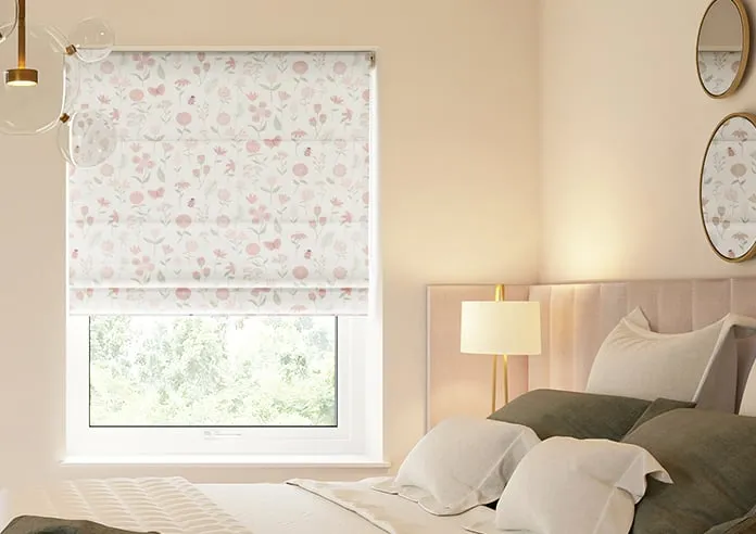 Floral Whimsy Blush - Twist&fit Roman Blind