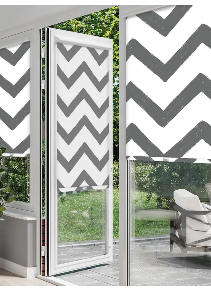 Chevron Dark Grey Perfect Fit® Roller Blind