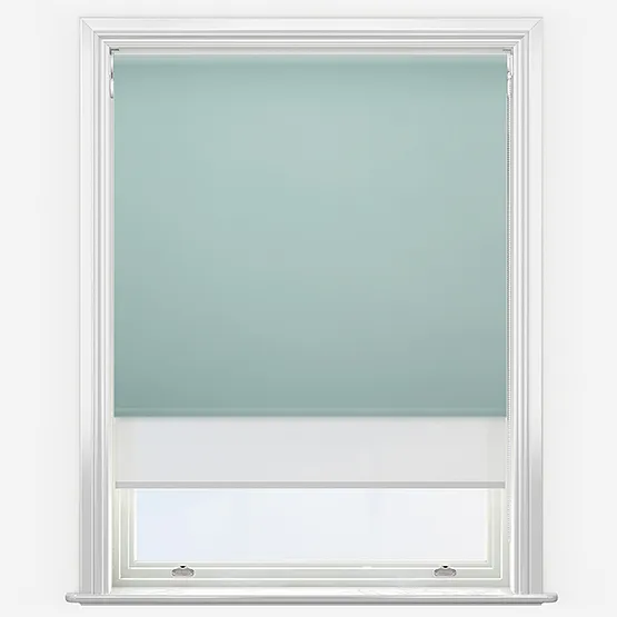 Double Roller Spectrum Blackout Mint & White Double Roller Blind
