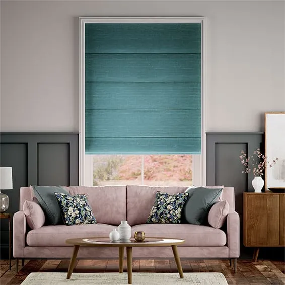 Real Silk Kingfisher Roman Blind